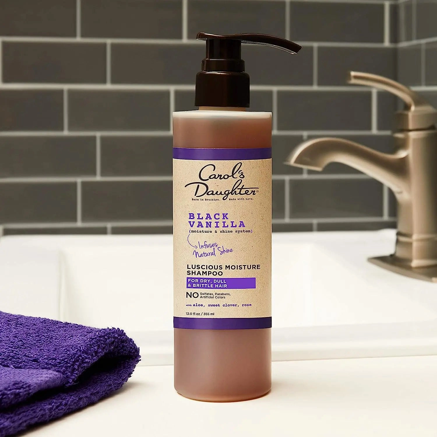 Carol's Daughter Black Vanilla Moisture & Shine Sulfate Free Shampoo for Dry Hair 12 oz