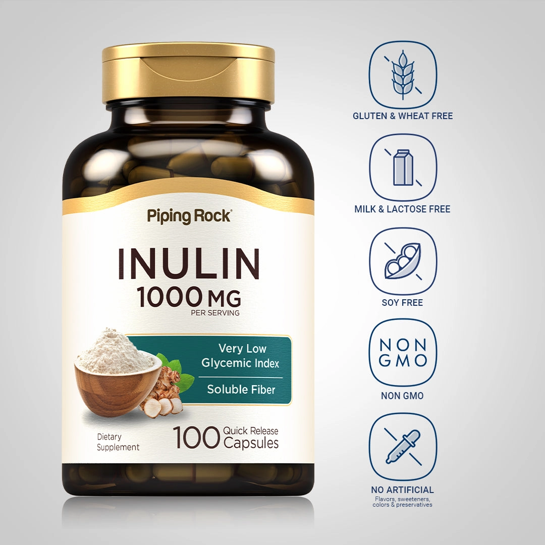 Inulin, 1000 mg (per serving), 100 Quick Release Capsules