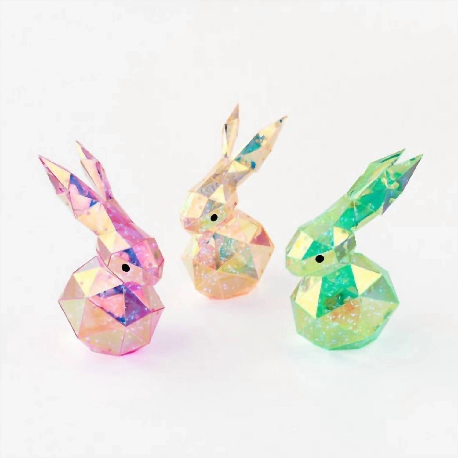 Iridescent Lit Bunny In Green