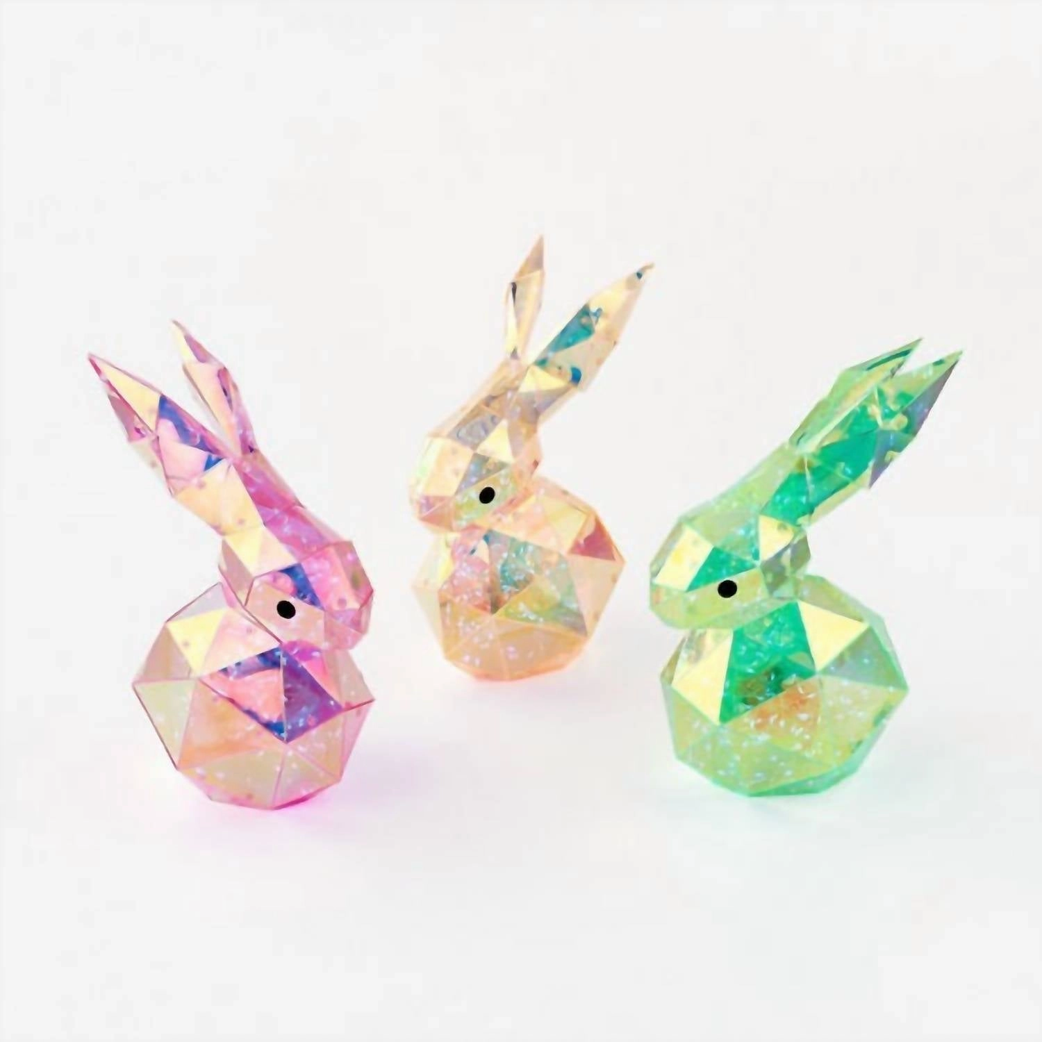 Iridescent Lit Bunny In Green