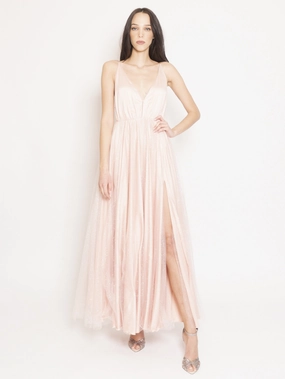 Long dress in pink Lurex