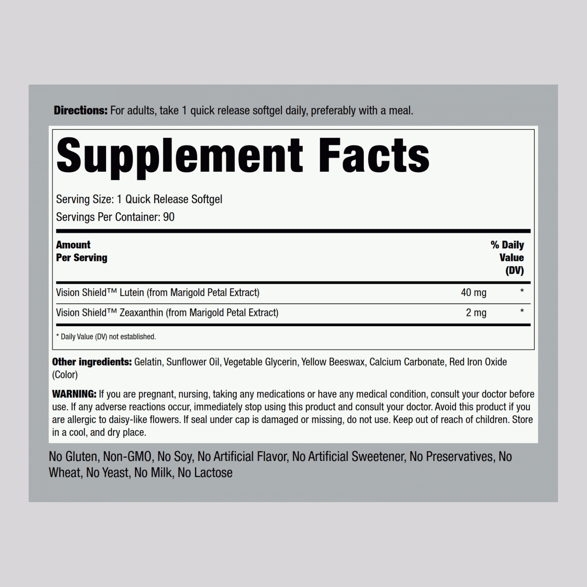 Lutein   Zeaxanthin, 40 mg, 90 Quick Release Softgels
