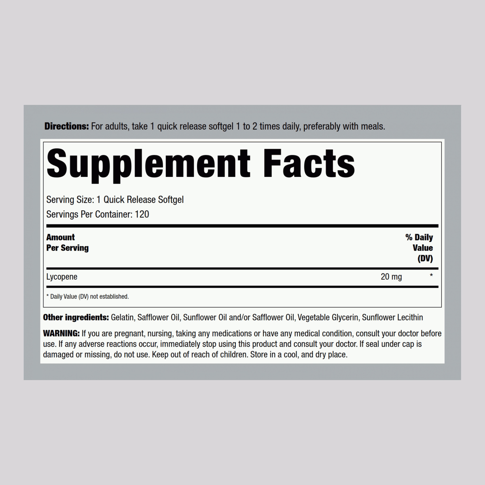 Lycopene, 20 mg, 120 Quick Release Softgels, 2  Bottles