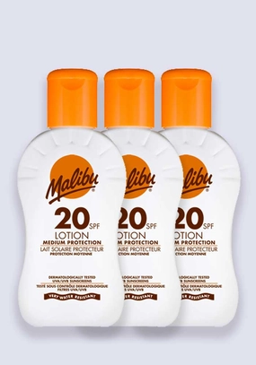 Malibu Sun Lotion SPF 20 100ml - 3 Pack