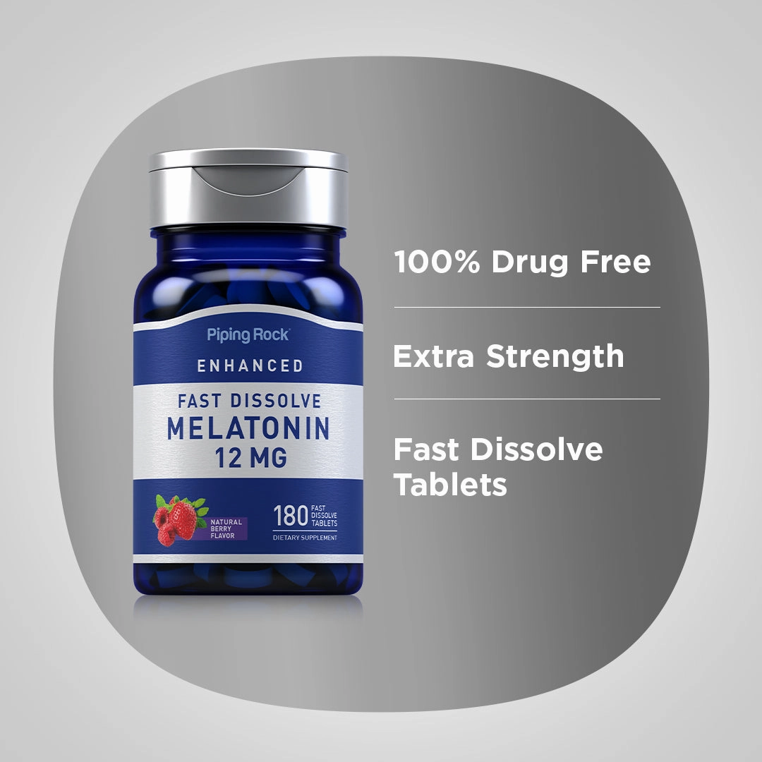 Melatonin Fast Dissolve, 12 mg, 180 Fast Dissolve Tablets