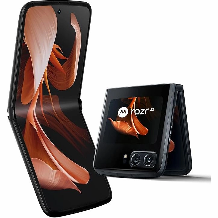 Motorola Razr 2022 Dual-SIM 256GB ROM   8GB RAM (GSM Only | No CDMA) Factory Unlocked 5G Smartphone (Satin Black) - International Version