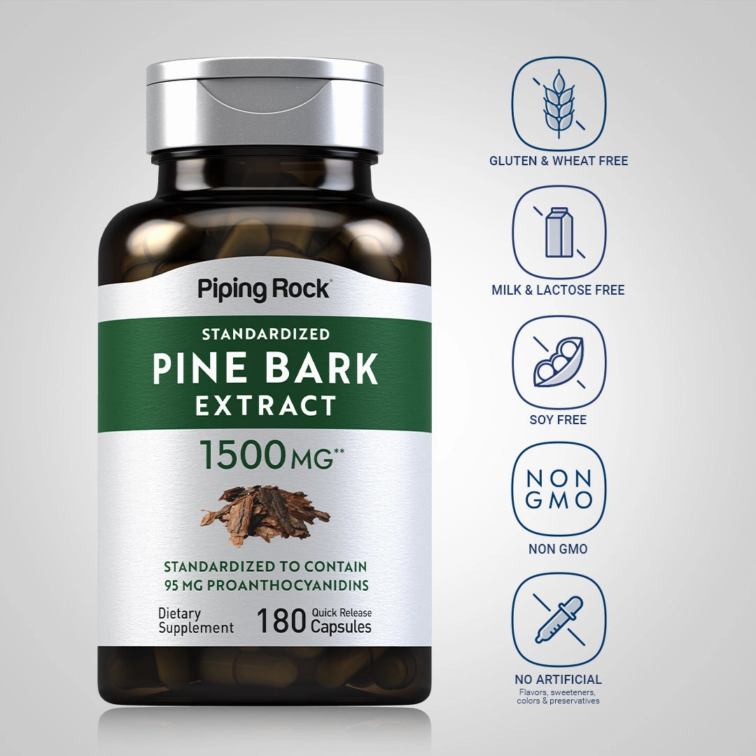 Pine Bark Extract, 1500 mg, 180 Quick Release Capsules