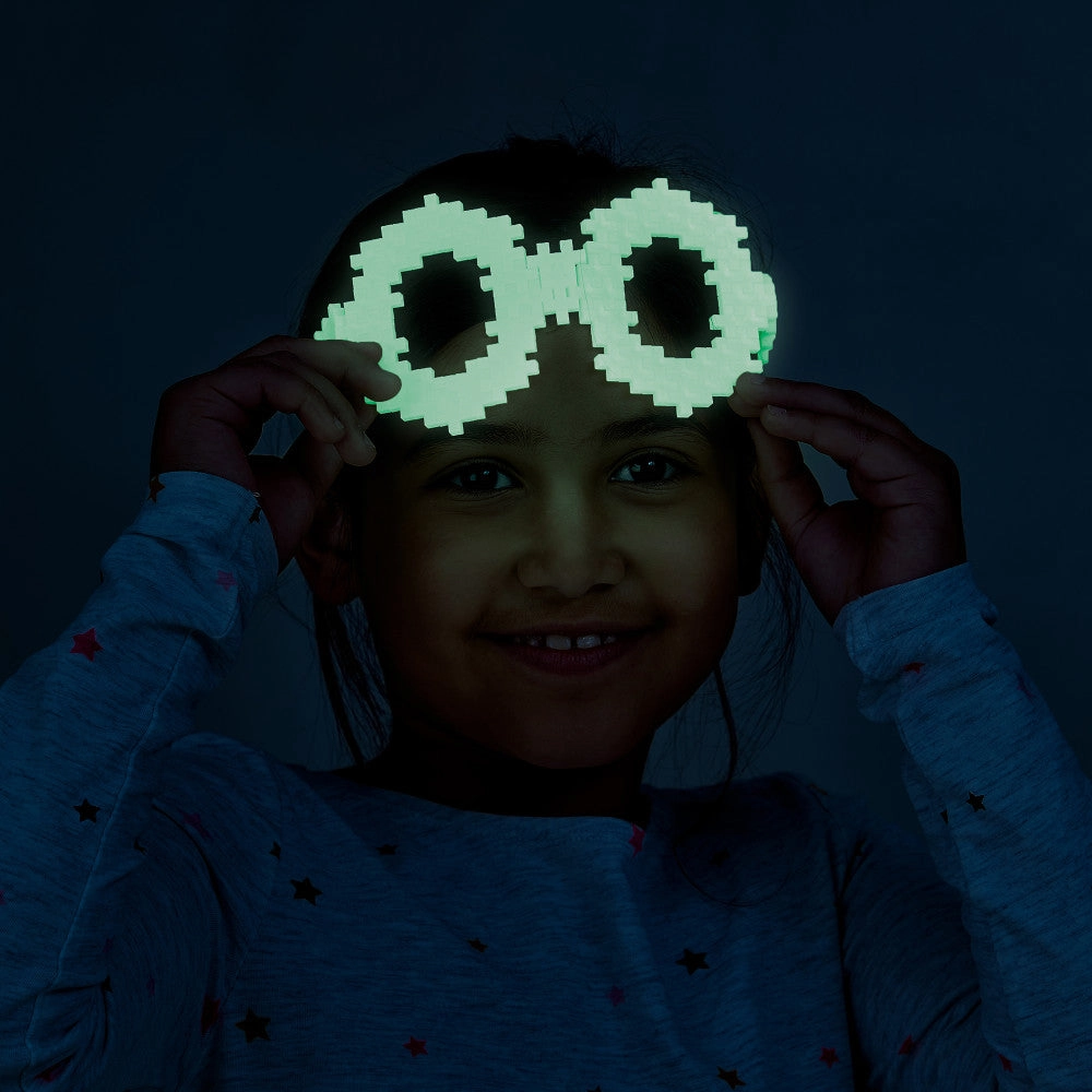 Plus-Plus Glow-In-The-Dark Mix Open Play Tube, 240 Pieces - Neon Colors