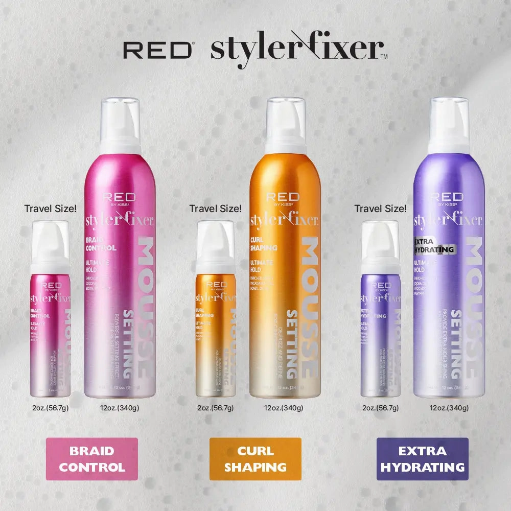 Red by Kiss Frizz Control Setting Mousse for Braid and Curls - Choose Size