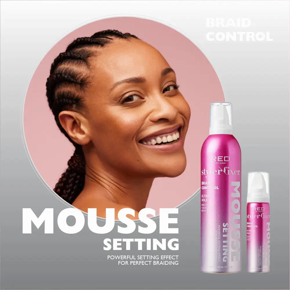 Red by Kiss Frizz Control Setting Mousse for Braid and Curls - Choose Size